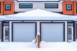 Garage with Snow During Winter Season