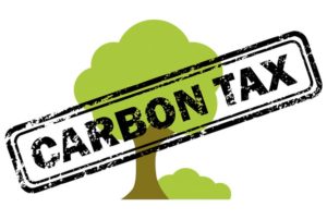 Illustration of a tree with the words 'carbon tax' displayed, symbolizing the impact of carbon taxes on energy-efficient solutions like EcoTech Windows and Doors