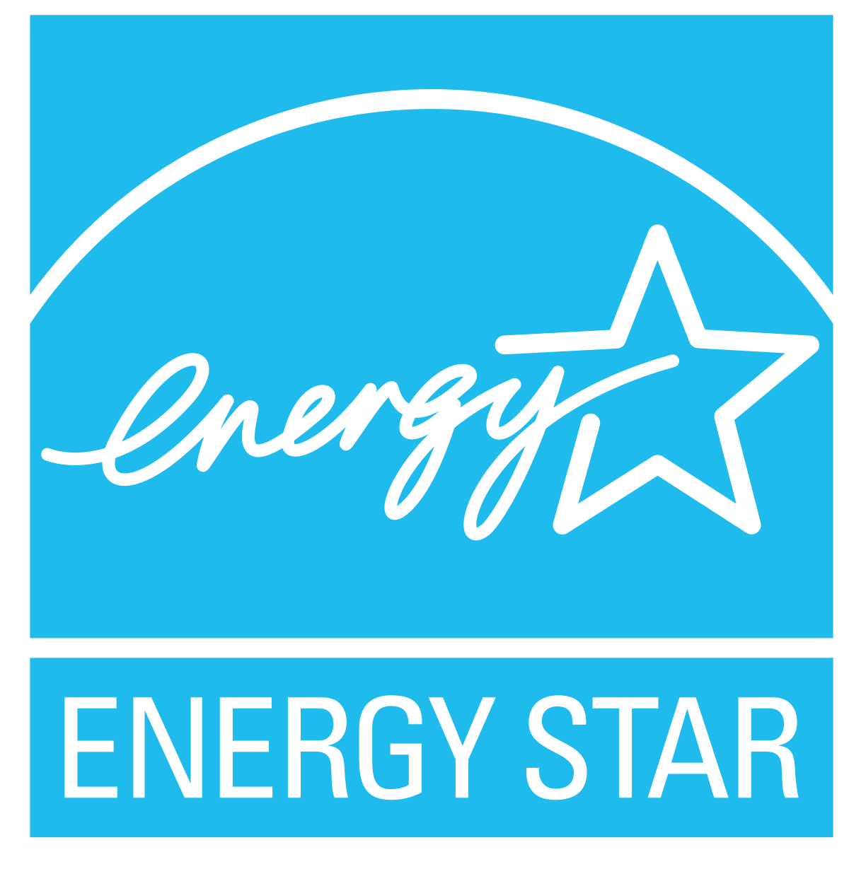 Energy Star logo symbolizing energy efficiency, featured in EcoTech's blog on enhancing home privacy, style, and energy efficiency