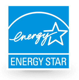 Energy Star Logo: a blue star emblem representing products that meet Energy Star window requirements for high energy efficiency and performance standards.