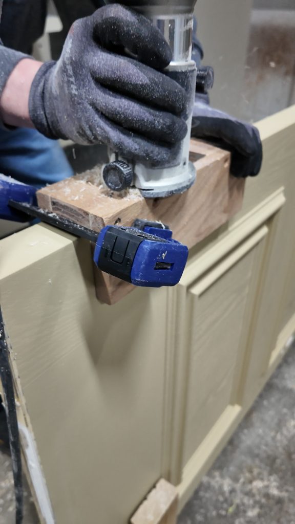 Handcuts for hinge inserts.